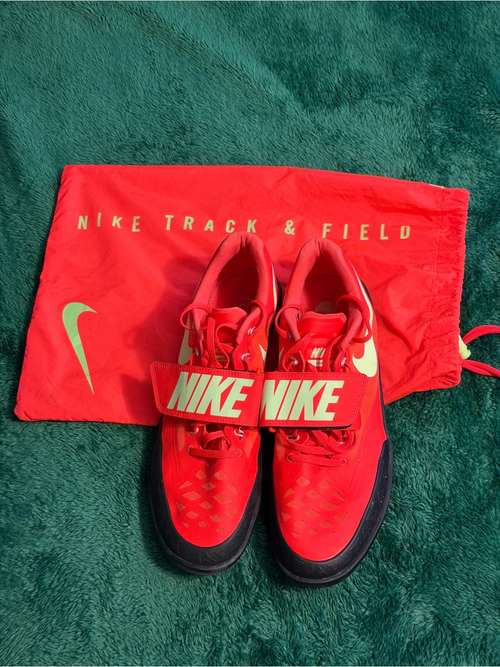 Nike Red Track & Field Training Spikes with Neon Logo